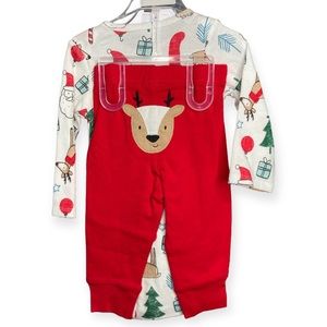 Carter’s Baby 9M Months Christmas Tree Reindeer Santa Onesie 2 Piece Set
